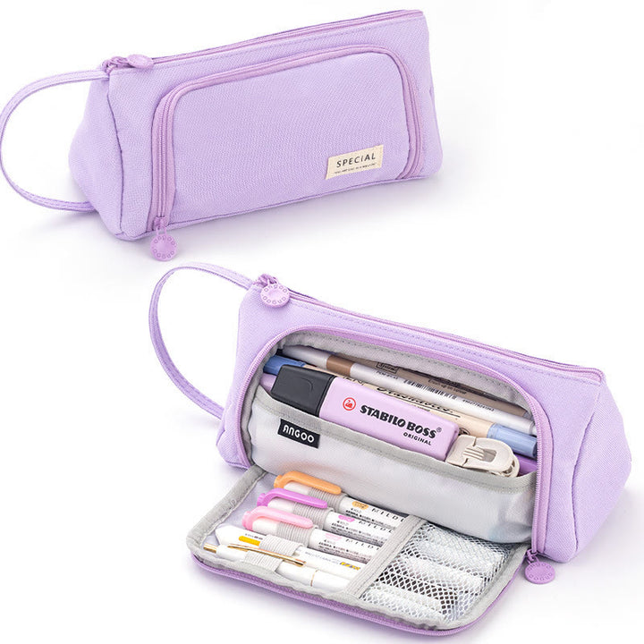 Simple Handheld Canvas Stationery Bag Pen Case For Student