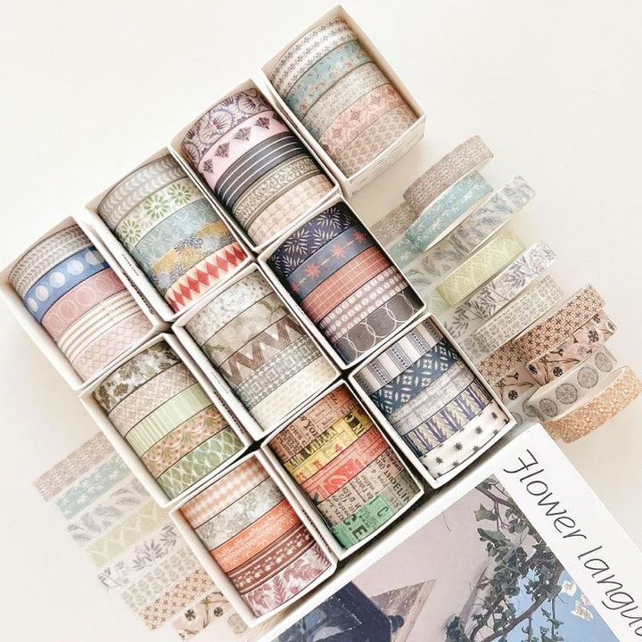 5 Rolls Passing Time Series Washi Tape Set Scrapbook Tape