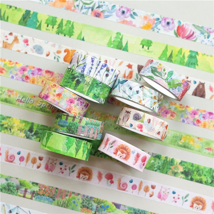 10 Rolls Hello Spring Series Washi Tape Set Scrapbook Tape