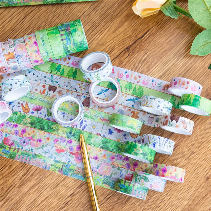 10 Rolls Hello Spring Series Washi Tape Set Scrapbook Tape