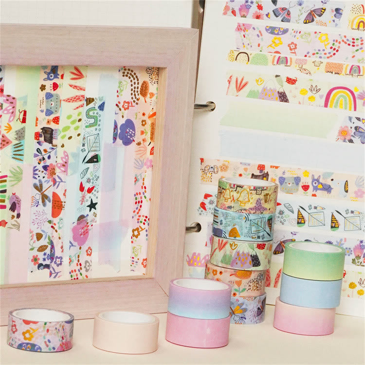 12 Rolls Fun Painting Series Washi Tape Set Scrapbook Tape