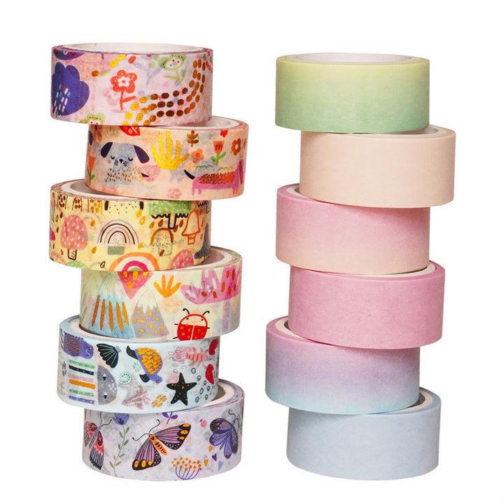 12 Rolls Fun Painting Series Washi Tape Set Scrapbook Tape