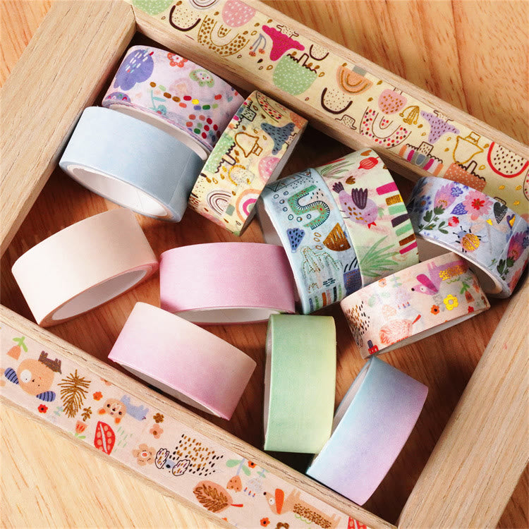 12 Rolls Fun Painting Series Washi Tape Set Scrapbook Tape