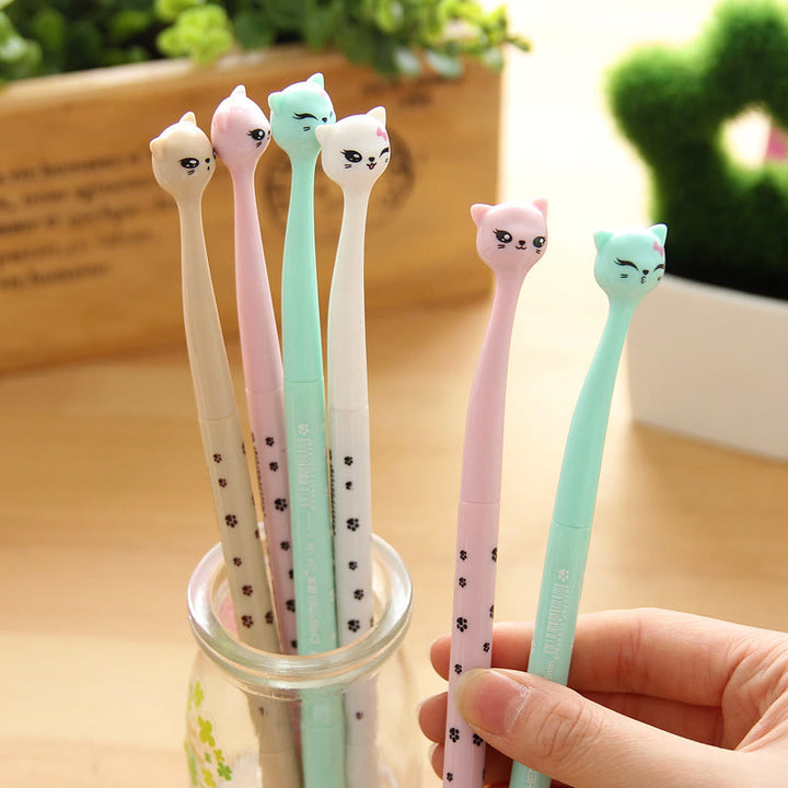 0.5mm/0.38mm Tip Pens For Students Cute Cat Pattern Office Supplies