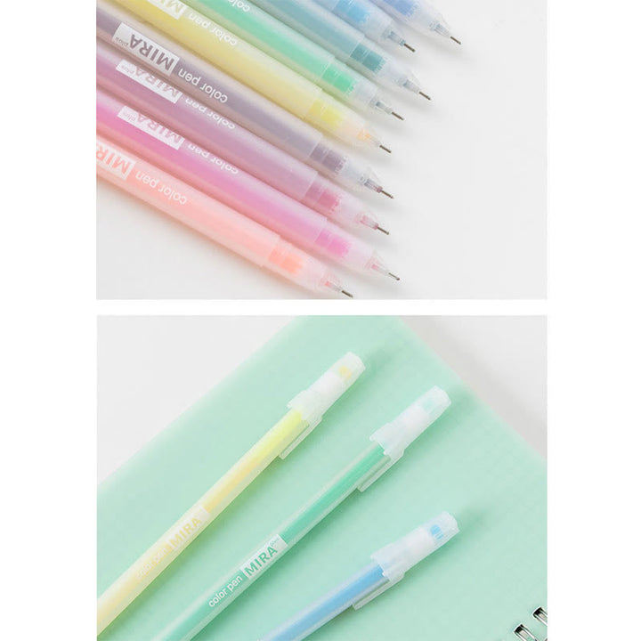 12pcs Set 0.5mm Tip Pens For Students Clear Pattern Office Supplies