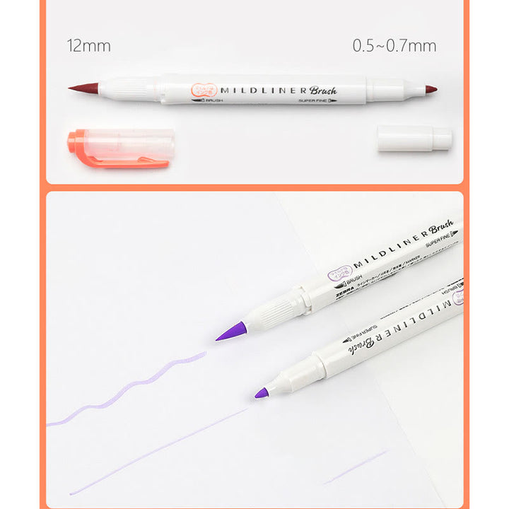 Soft Brush Nib Highlighter Double-end Drawing Marker Pens