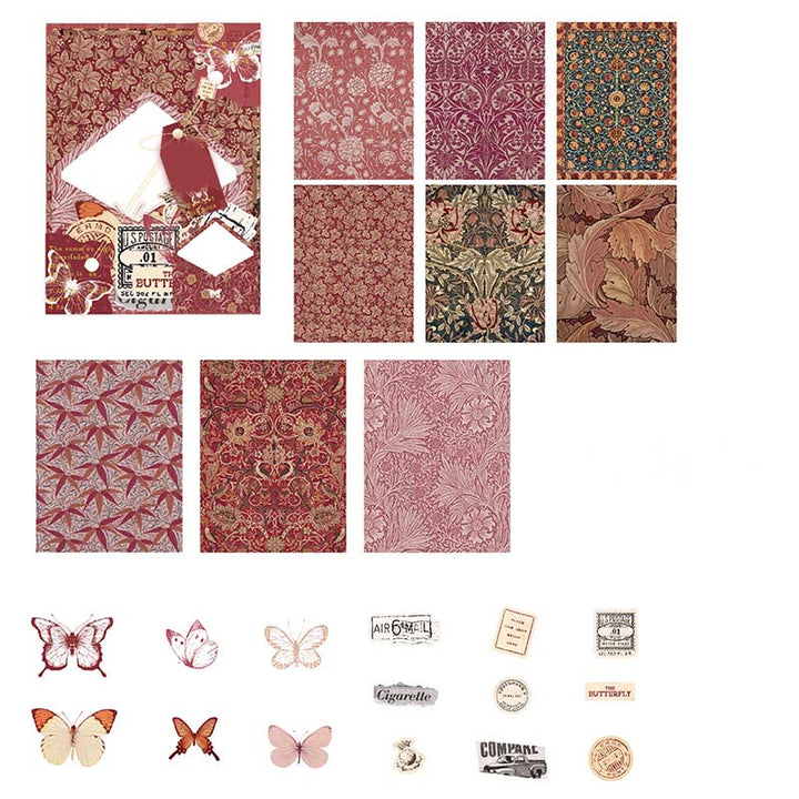 Butterfly Letter Series Paper Set Decorative Journaling Backing Paper