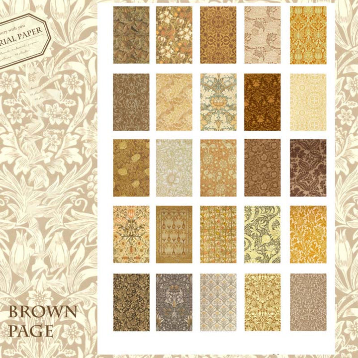 Morris collection Series Paper Set Decorative Journaling Backing Paper