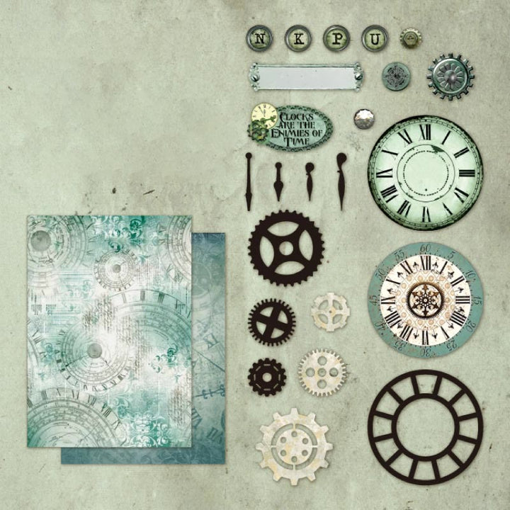 Time Gear Series Paper Set Decorative Journaling Backing Paper