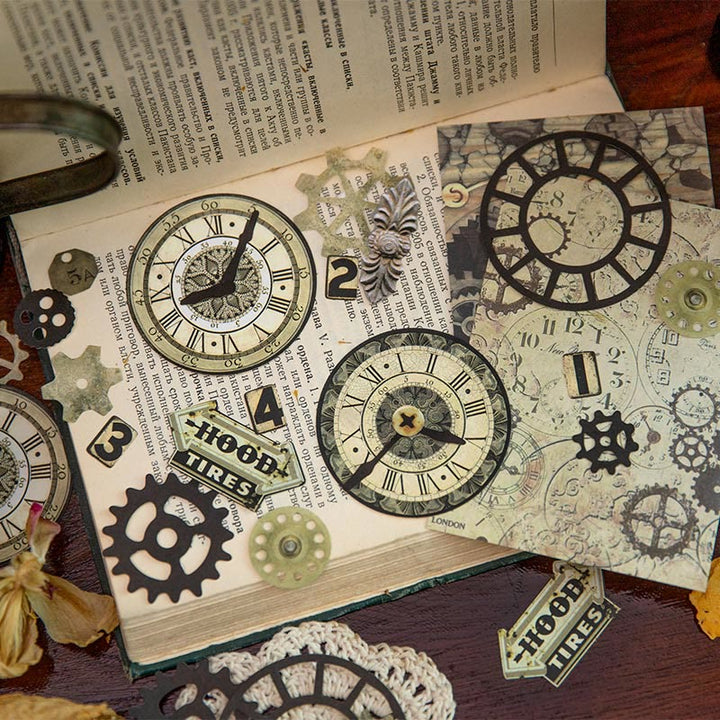 Time Gear Series Paper Set Decorative Journaling Backing Paper