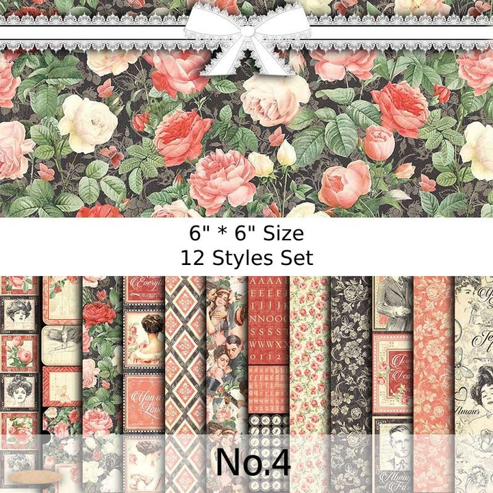 French Romantic Series Paper Set Decorative Journaling Backing Paper