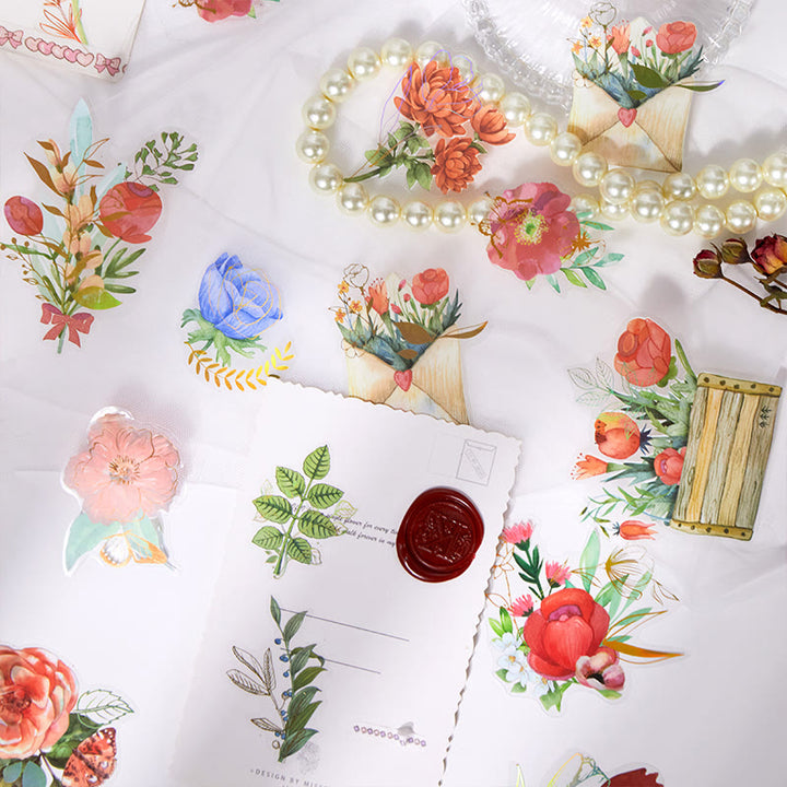 40pcs Peach Blossom Series Sticker For DIY Journal Decor