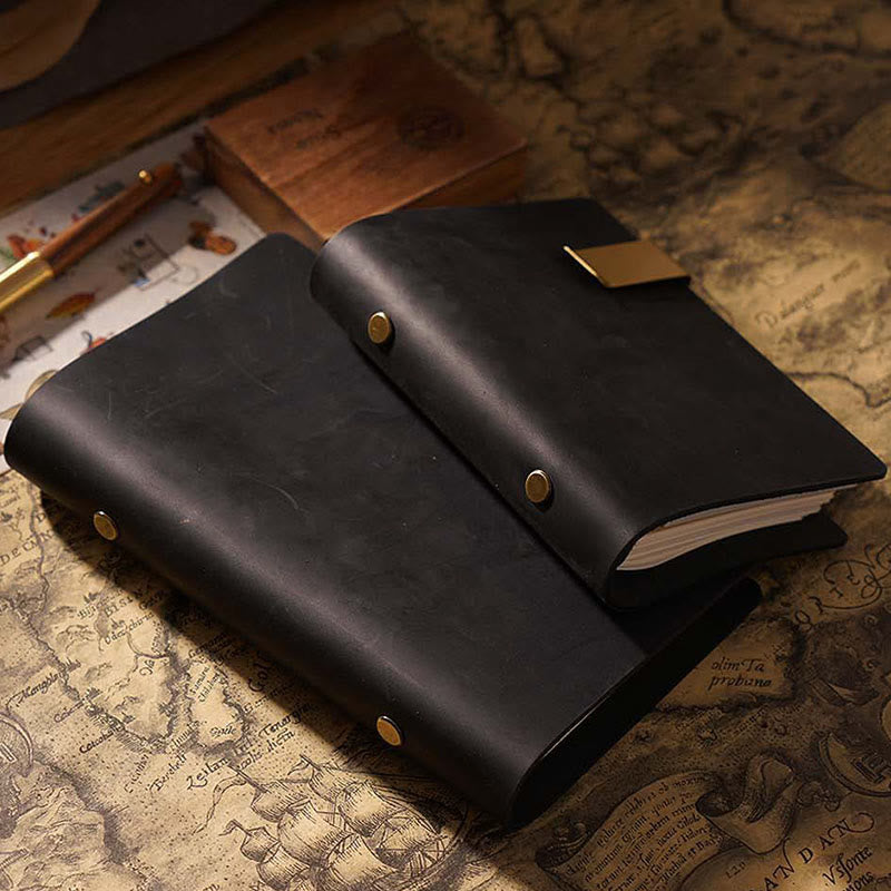 Minimalist Leather Cover Notebook With 6 Ring Binder For Business