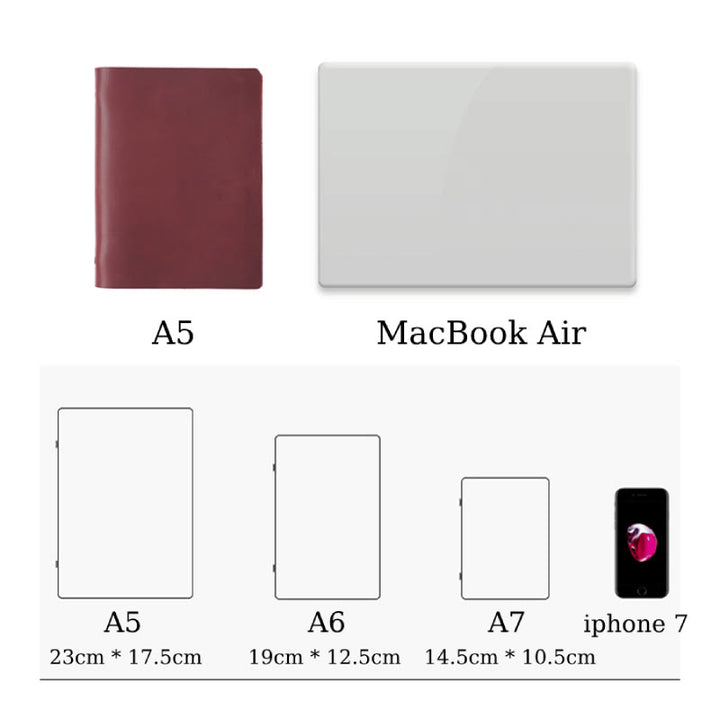 Minimalist Leather Cover Notebook With 6 Ring Binder For Business