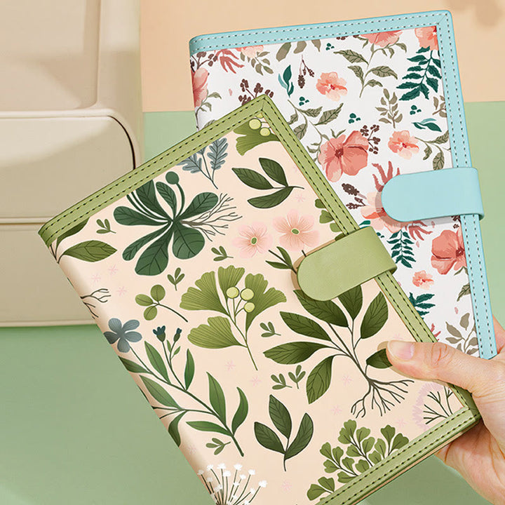 A5 Cute Floral Leather Cover Notebook For Diary Record