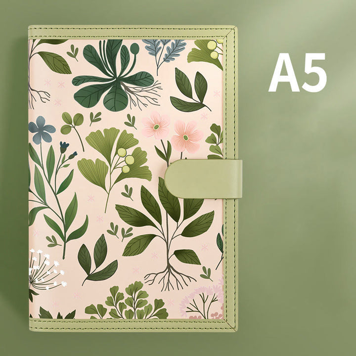 A5 Cute Floral Leather Cover Notebook For Diary Record