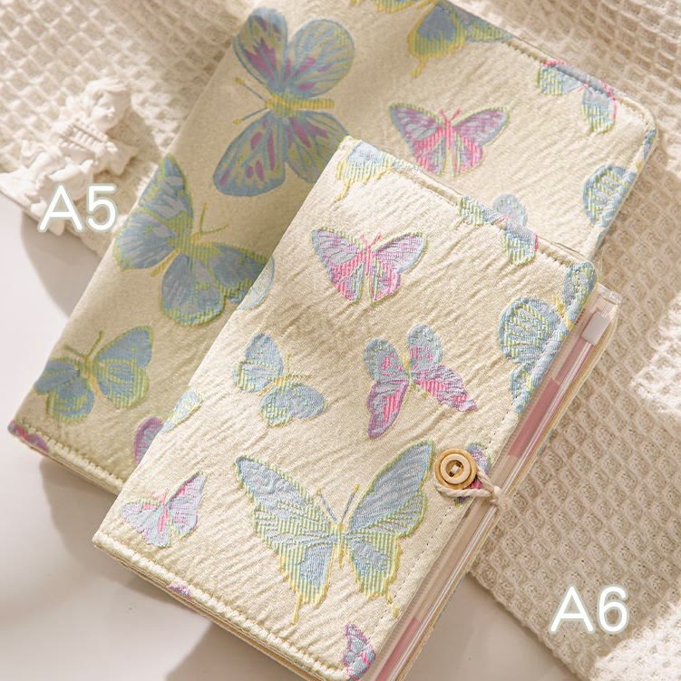 A5/ A6 Warbler Butterfly Cloth Cover Notebook For DIY Daily Record