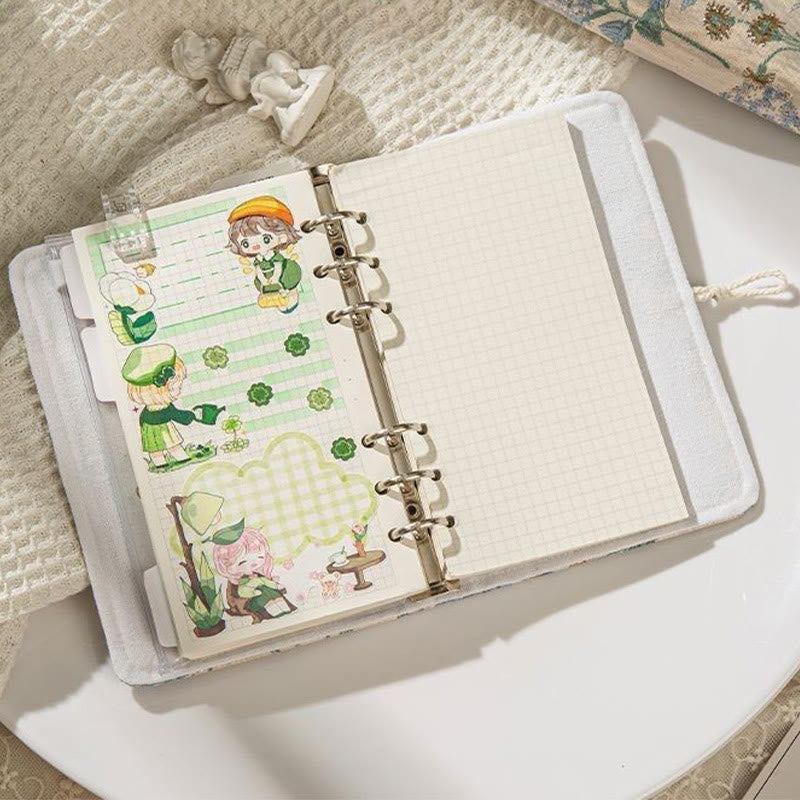 A5/ A6 Plant Pattern Cloth Cover Notebook For Daily Record