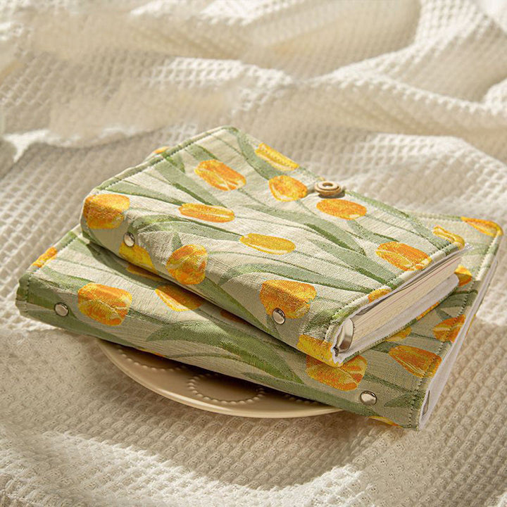 A5/ A6 Tulip Pattern Cloth Cover Notebook For Daily Record