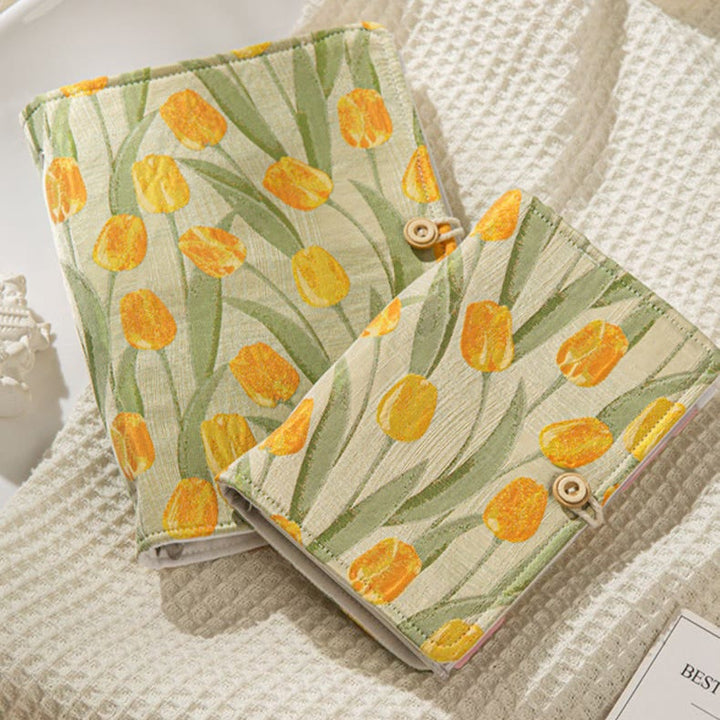 A5/ A6 Tulip Pattern Cloth Cover Notebook For Daily Record