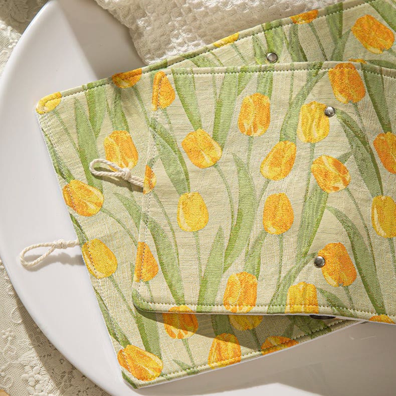 A5/ A6 Tulip Pattern Cloth Cover Notebook For Daily Record