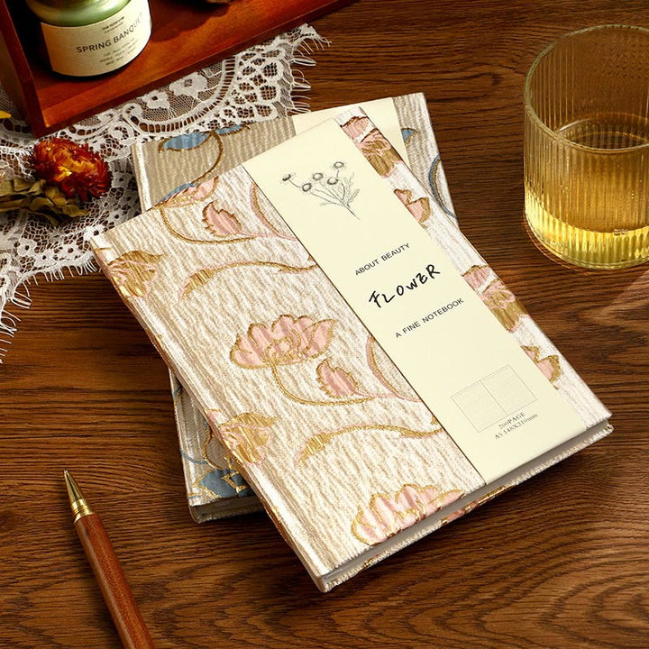 A5 Lotus Cloth Cover Notebook For DIY Daily Record