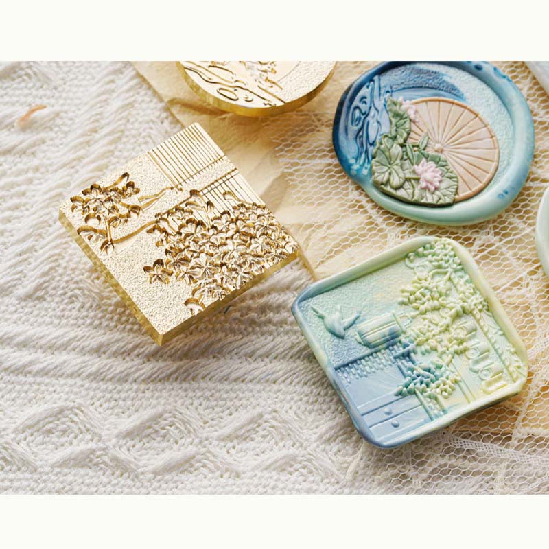 3D Embossed Season Garden Scenery Series Seal Wax Stamp Head