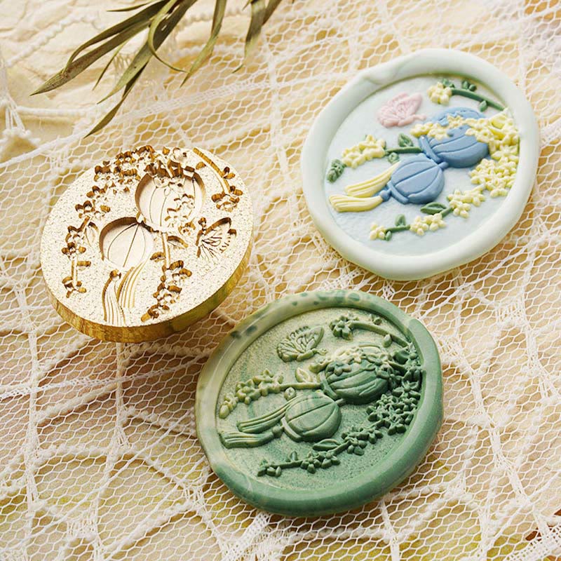 3D Embossed Season Garden Scenery Series Seal Wax Stamp Head