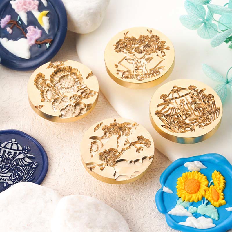 3D Embossed Warm Healing Series Seal Wax Stamp Head