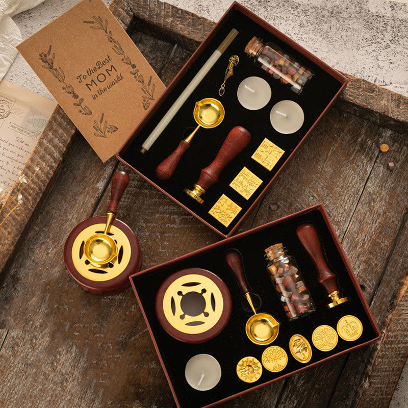 Retro Christmas Elk Series Wax Seal Stamps Gift Set