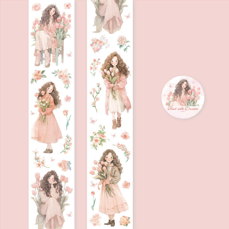 Bouquet Girls Series PET Tape Decorative Scrapbook Tape