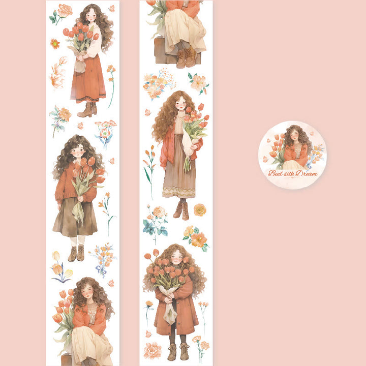 Bouquet Girls Series PET Tape Decorative Scrapbook Tape