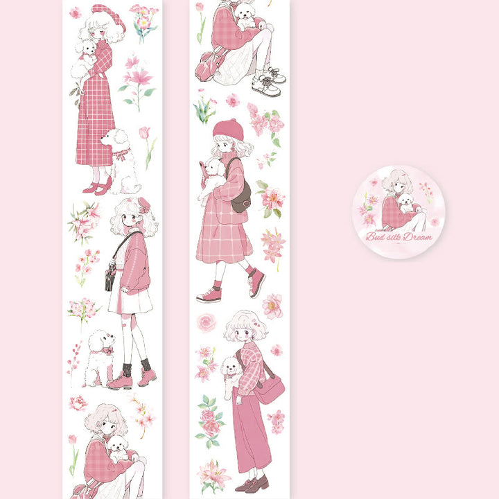 Bouquet Girls Series PET Tape Decorative Scrapbook Tape