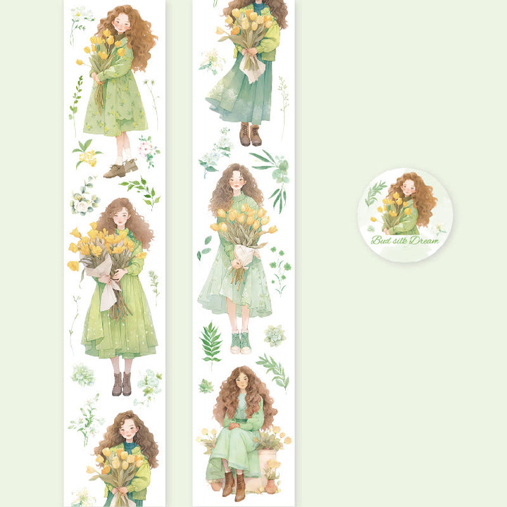 Bouquet Girls Series PET Tape Decorative Scrapbook Tape