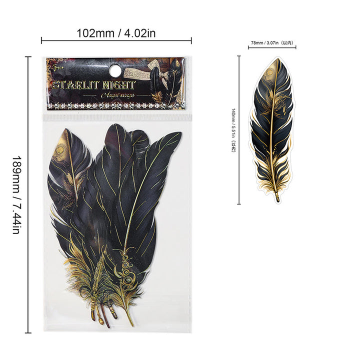 Ancient Forest Feather Series Sticker For Diy Journal Decor