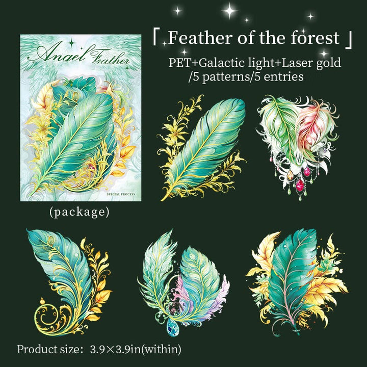 The Angel Feather Series Sticker For DIY Journal Decor