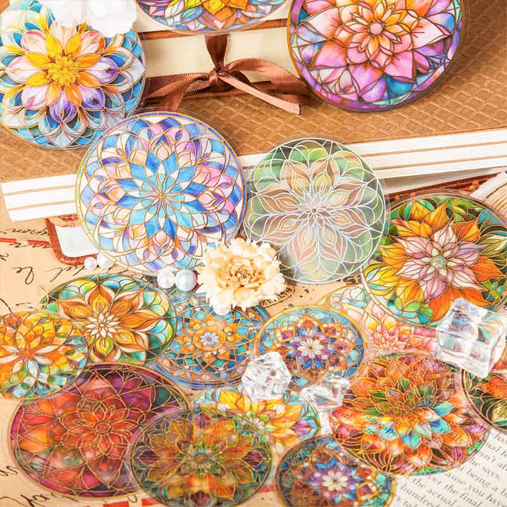 Glass Mandala Series Sticker For DIY Journal Decor