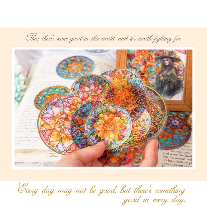 Glass Mandala Series Sticker For DIY Journal Decor