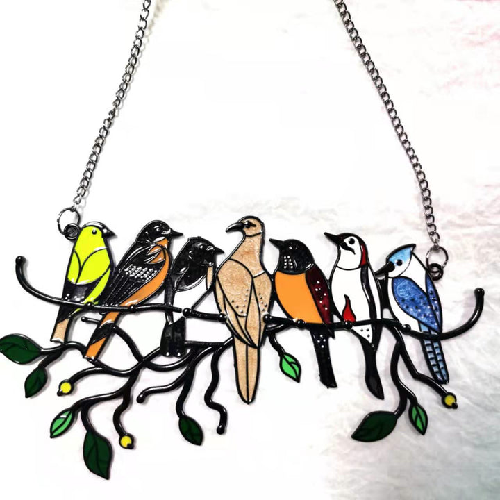 The Cardinal Bird Suncatcher Irregular Stained Glass Light Catcher