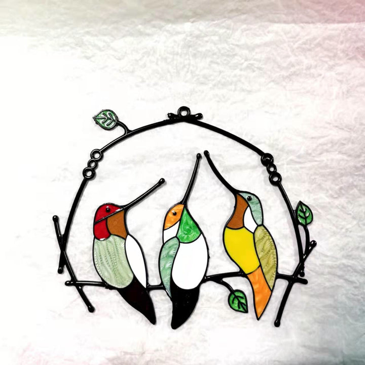 The Cardinal Bird Suncatcher Irregular Stained Glass Light Catcher
