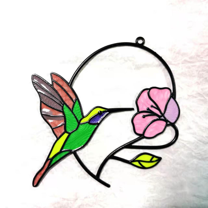The Cardinal Bird Suncatcher Irregular Stained Glass Light Catcher