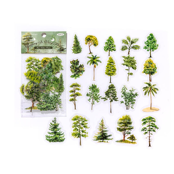 Trees Nature Book Series Sticker For DIY Journal Decor