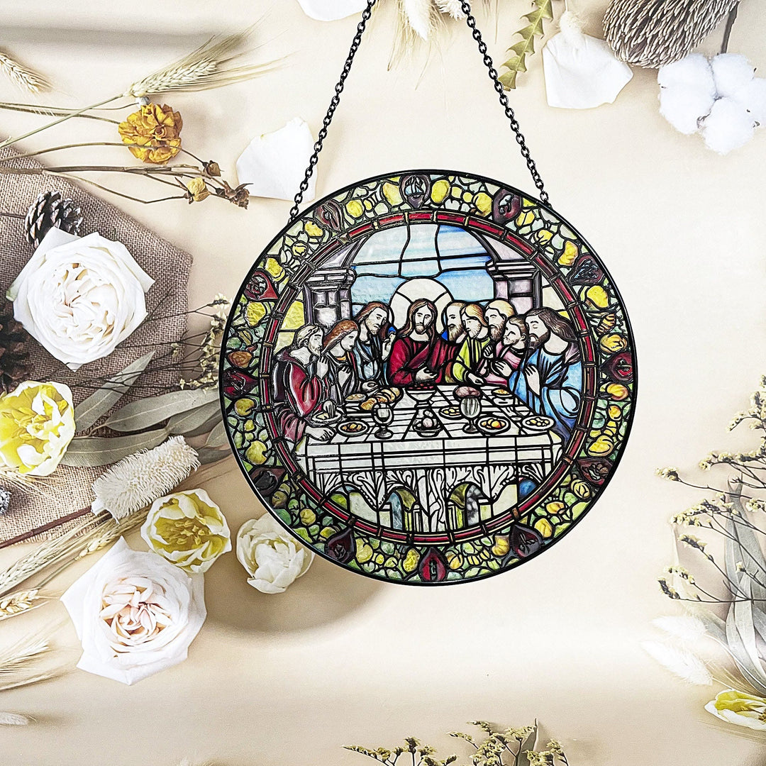 Last Supper Suncatcher for Window Hanging Wall Art Decor Gift for Christian