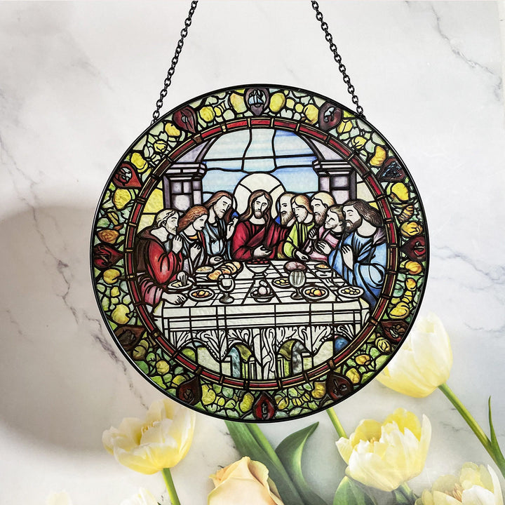 Last Supper Suncatcher for Window Hanging Wall Art Decor Gift for Christian