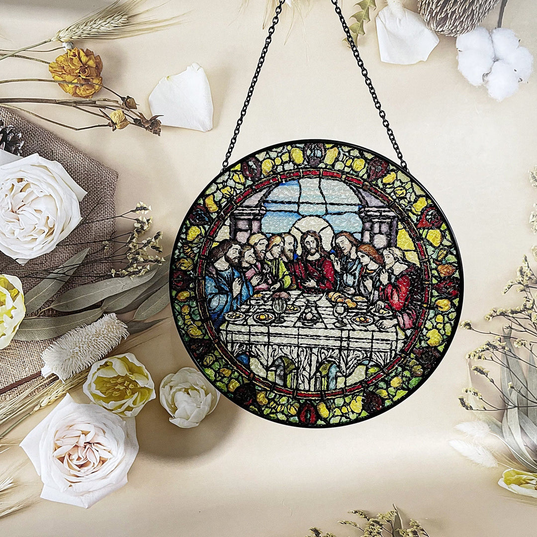 Last Supper Suncatcher for Window Hanging Wall Art Decor Gift for Christian