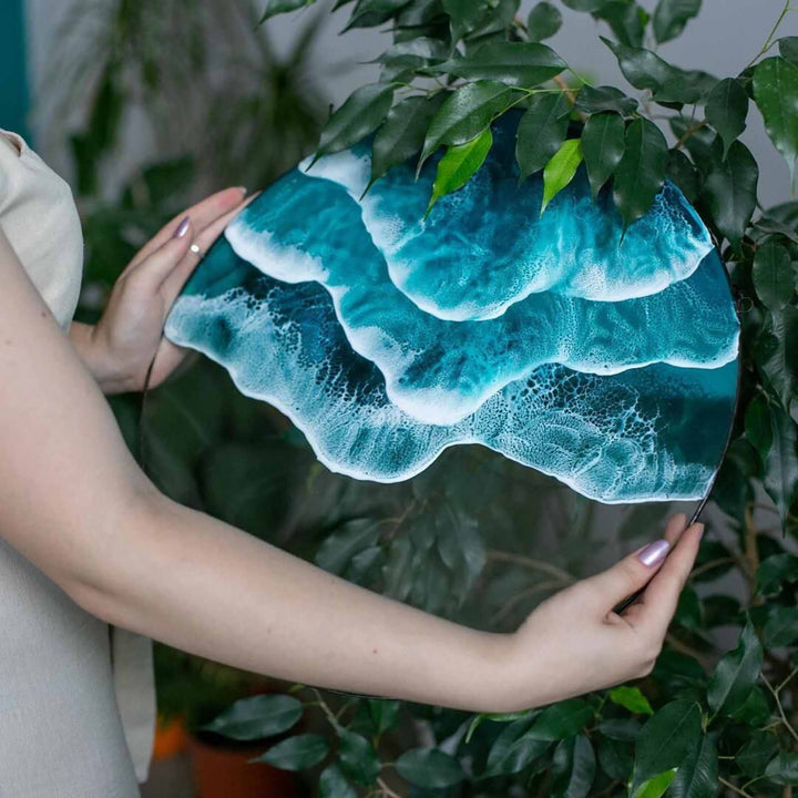 Ocean Wave Hanging Suncatcher Round Shape Hanging Wall Window Decoration
