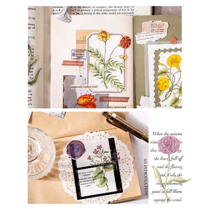 A Piece Of Flower Series Sticker For DIY Journal Decor