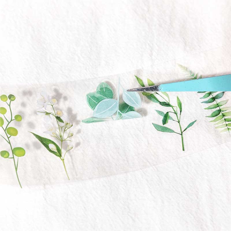 Green Whisper Series PET Tape Decorative Scrapbook Tape