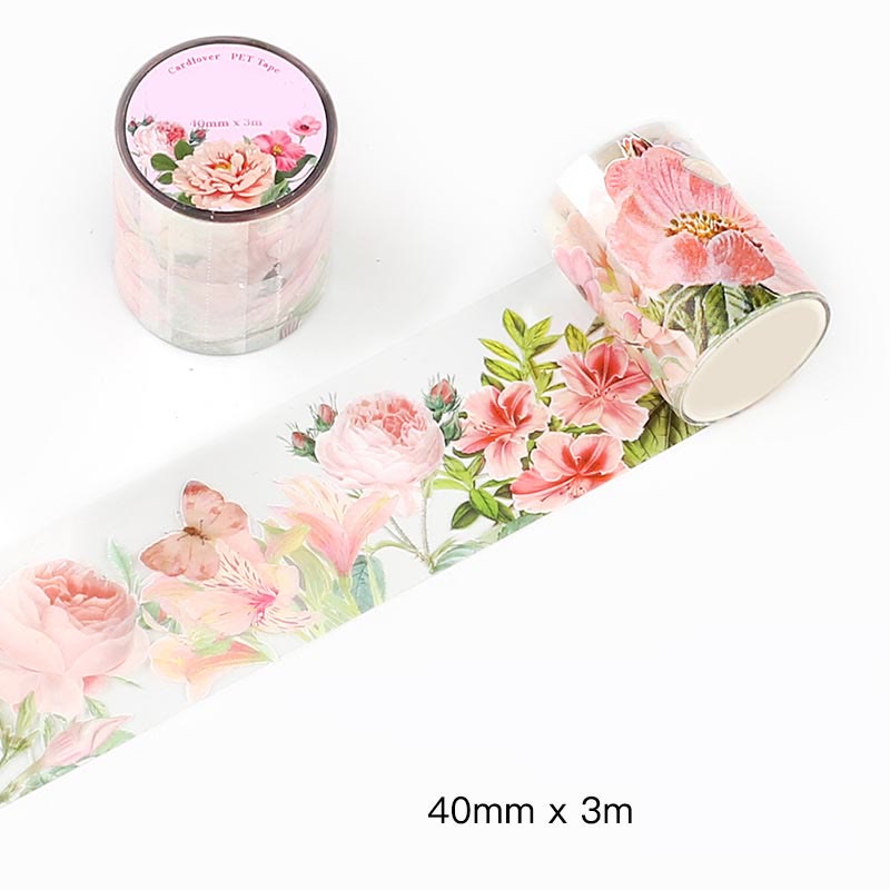 Flowers Filled The Garden Series PET Tape Decorative Scrapbook Tape