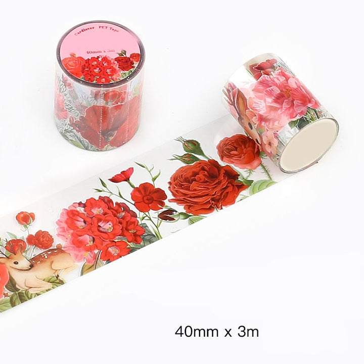 Flowers Filled The Garden Series PET Tape Decorative Scrapbook Tape